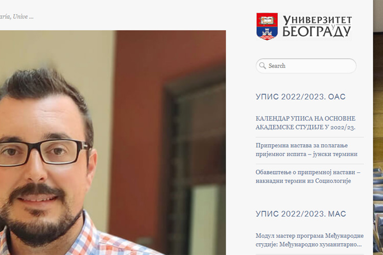 Entrevista en la web de Ciencias Políticas de Belgrado