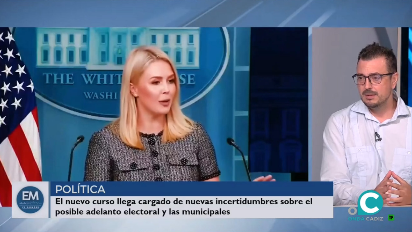Karoline Leavitt en la tele Análisis en El Mirdor de Onda Cádiz.